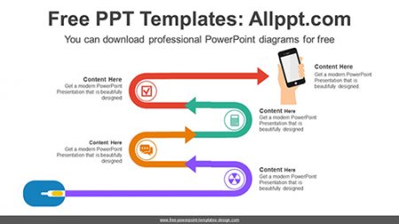 Snake Rising Curve Arrows PPT Diagram For Free