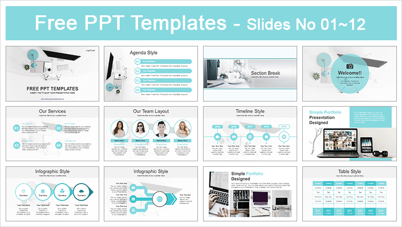 Simple Office Computer View PowerPoint Template-Preview-01